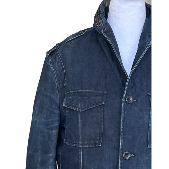 Armani Exchange Women’s Denim Chore Jacket Mock Collar Sz M Country Barn Outdoor - Picture 3 of 12